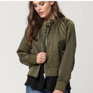 Free people olive green midnight bomber jacket
